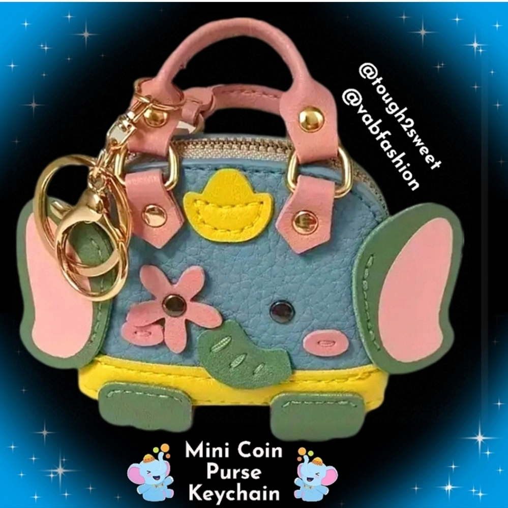 Charming Elephant Coin Purse Keychain
